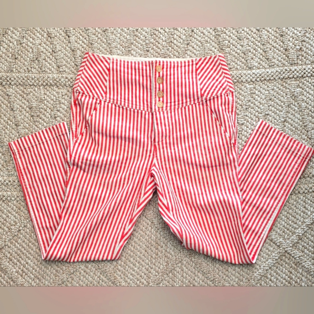❤️ FREE PEOPLE Frankie High Waist Skinny Trousers Size 10 EUC